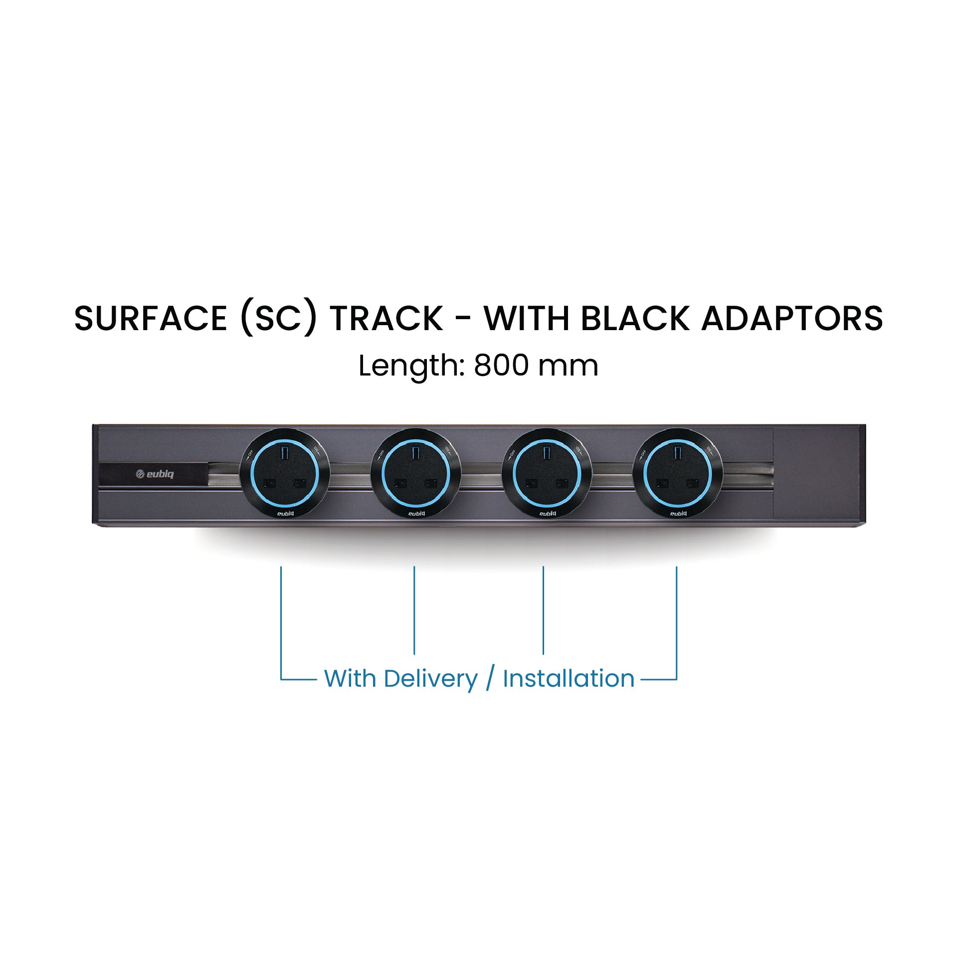 Eubiq Recess Power-Track & Adaptors Bundle (Titanium Silver)