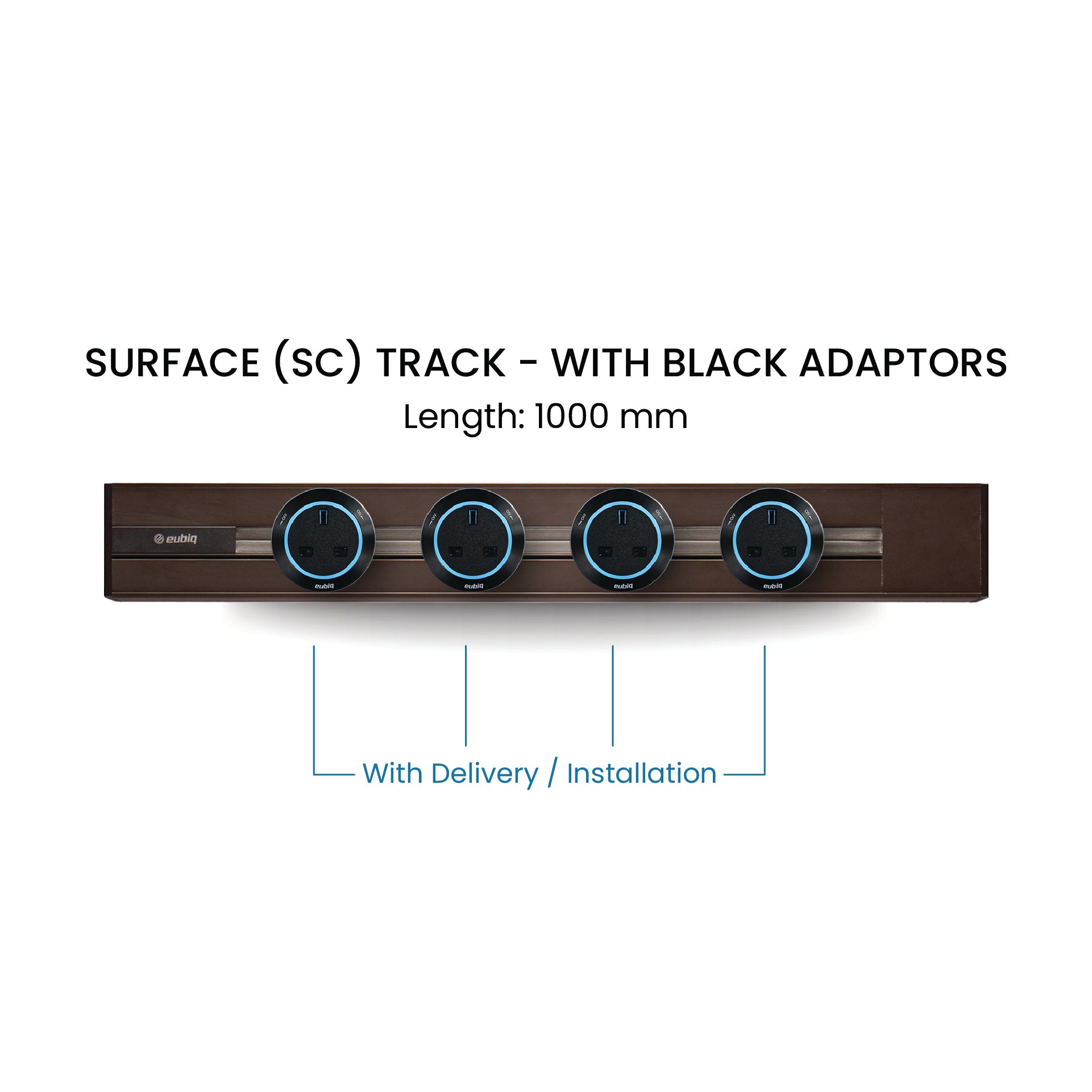 Eubiq Recess Power-Track & Adaptors Bundle (Titanium Silver)